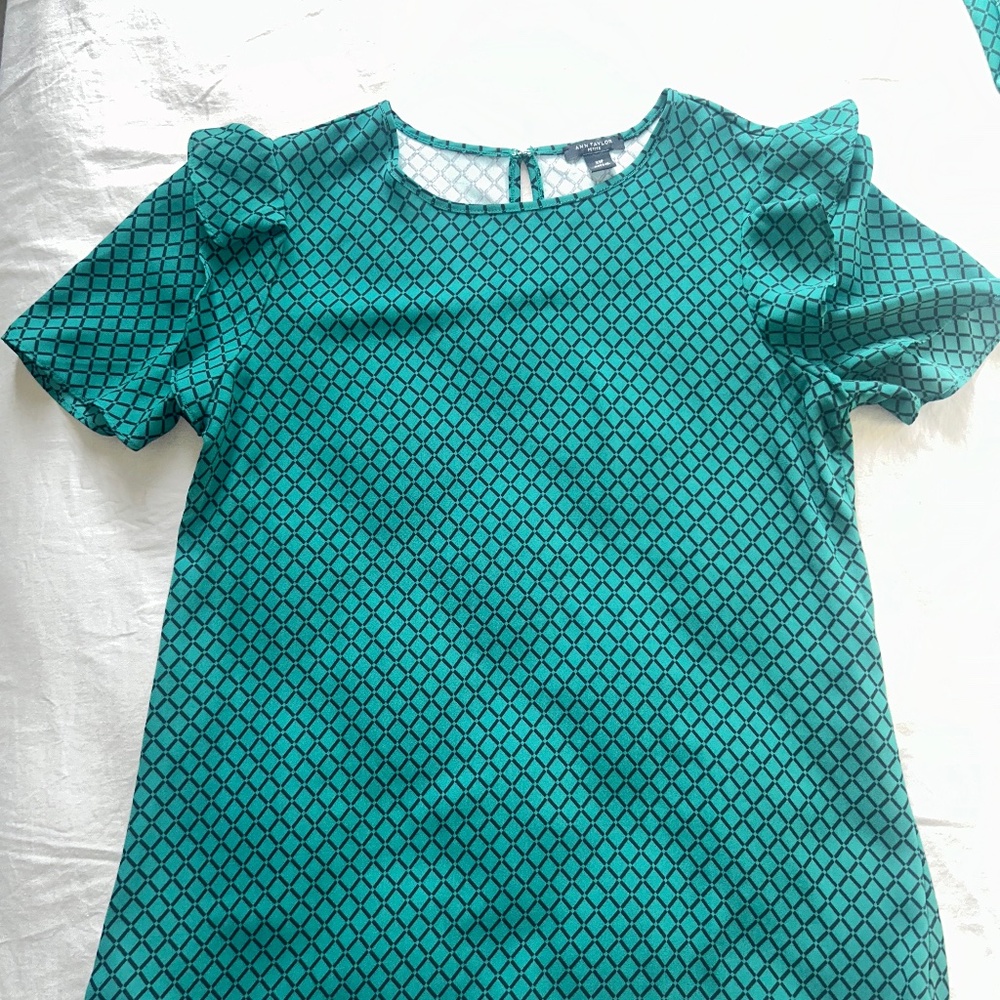 Ann Taylor Matching Blouse and Midi Skirt.